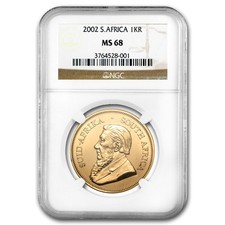 2002 South Africa 1 oz Gold Krugerrand MS-68 NGC