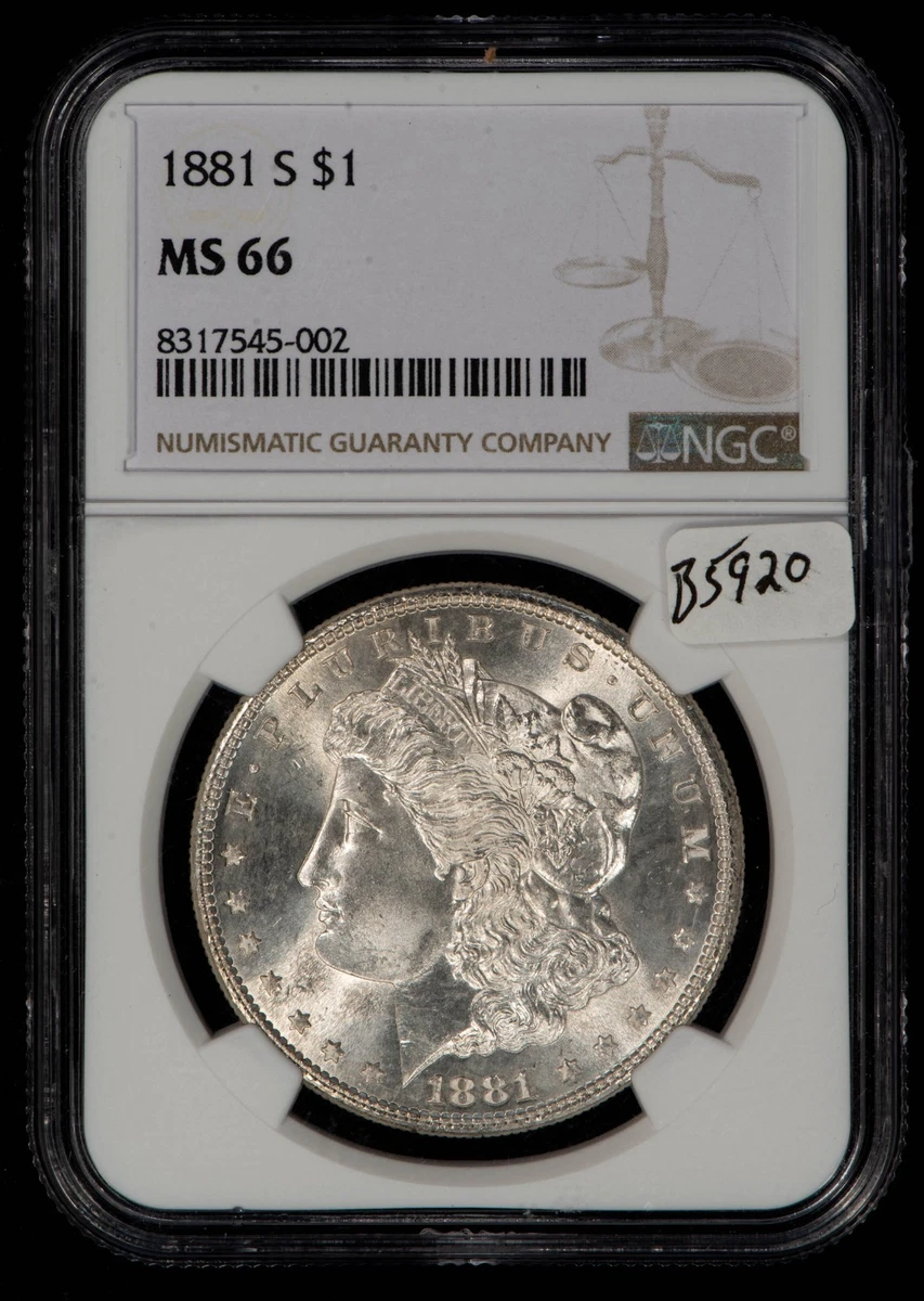 NGC Grade MS 66 1881 Year Morgan US Dollars (1878-1921) for sale