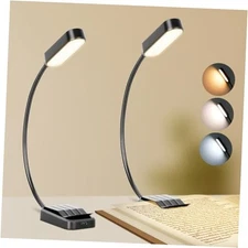 Book Light 2 Pack, Rechargeable Reading Lights for Books in Bed-Eye Black