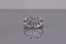 Sterling Silver 13mm Swirled Heart Openwork Band Ring 925 Sz: 9