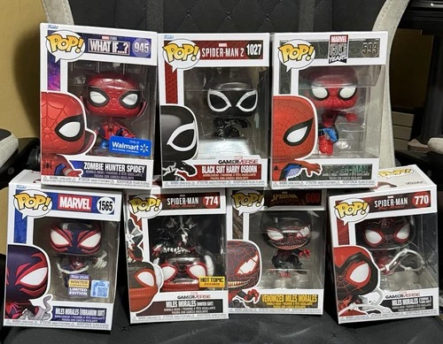 Funko Pop Spider-Man + Miles Morales Bundle 7 W/ Protector