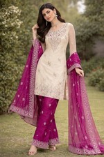 New Presenting Heavy Silk Top Palazzo With Purple Dupatta For Function Wear