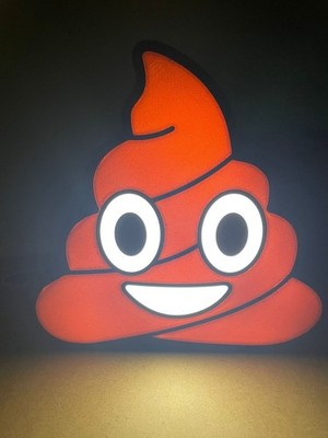Poop | Kackhaufen | Emoji Lightbox | Nachtlicht | Dekoration | Meme Lampe | USB