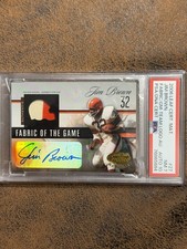 2007 Lead Certified Fabric Of The Game Jim Brown Game Used Patch Auto Browns /5