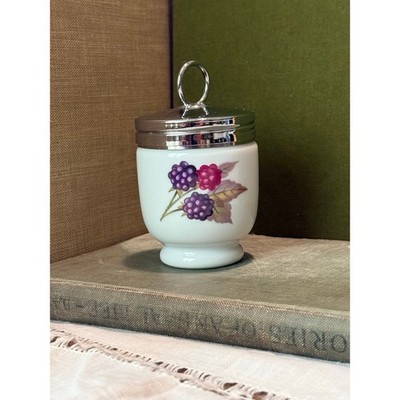 Royal Worcester Egg Coddler, Fruit Motif, Peach & Berries   Vintage England 3.5 