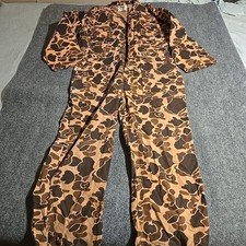 Duck Bay Coveralls Mens L Duck Camo Hunting Gear Unlined 100 Cotton Vtg 90s