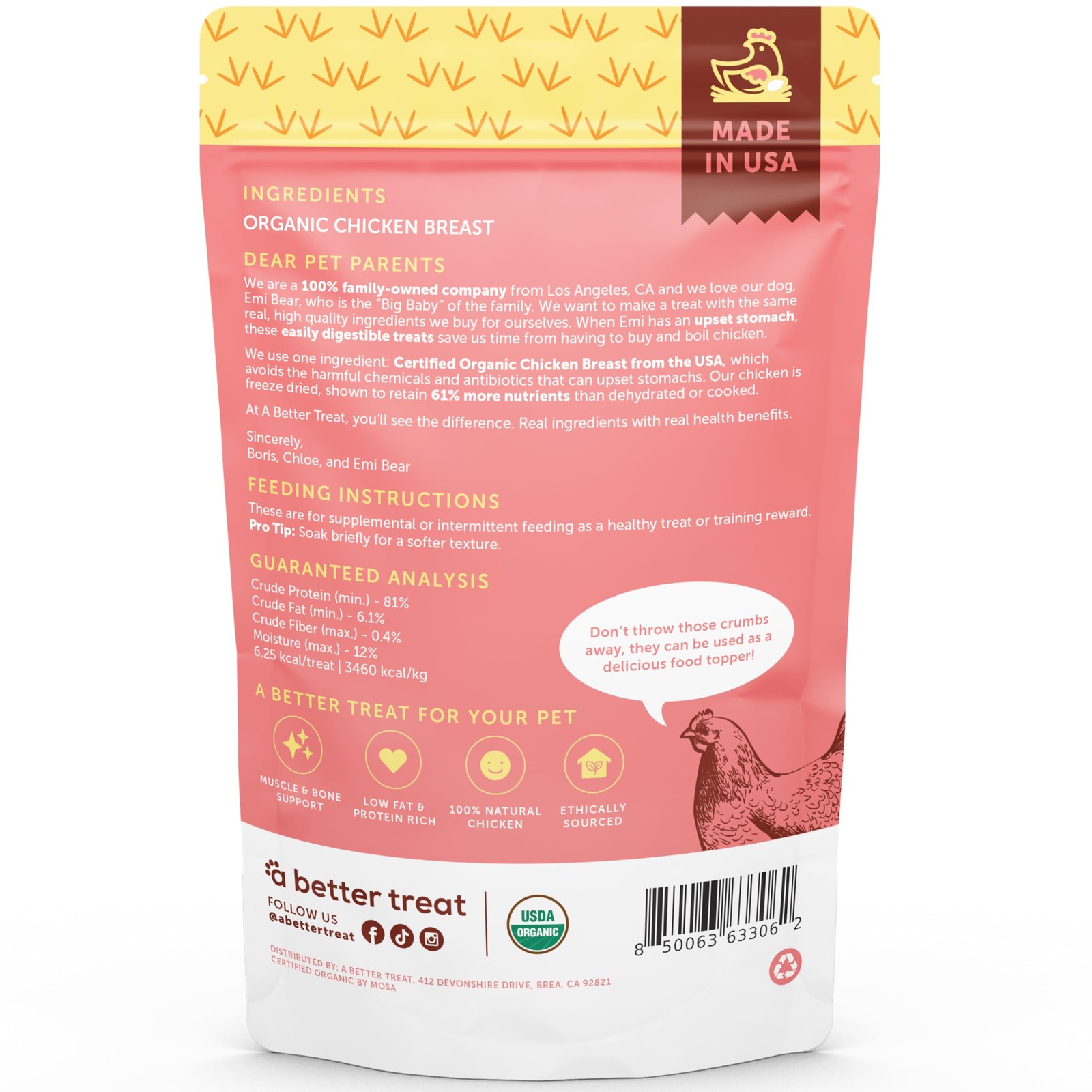 – Organic Freeze Dried Chicken Breast Dog Treats, Organic, Single Ingredient ...