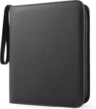 Top Loader Binder 4 Pocket for 144 Toploaders, Side Loading Toploader Binder for