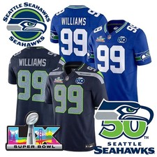 NWT Men's Leonard Williams Super Bowl LX Patch Limited Stitched Jersey