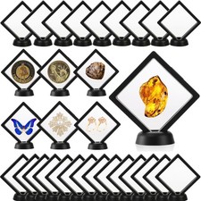 30 PCS 3D Floating Display Case, 3.5" Black Coins Display Frame for Antique C...