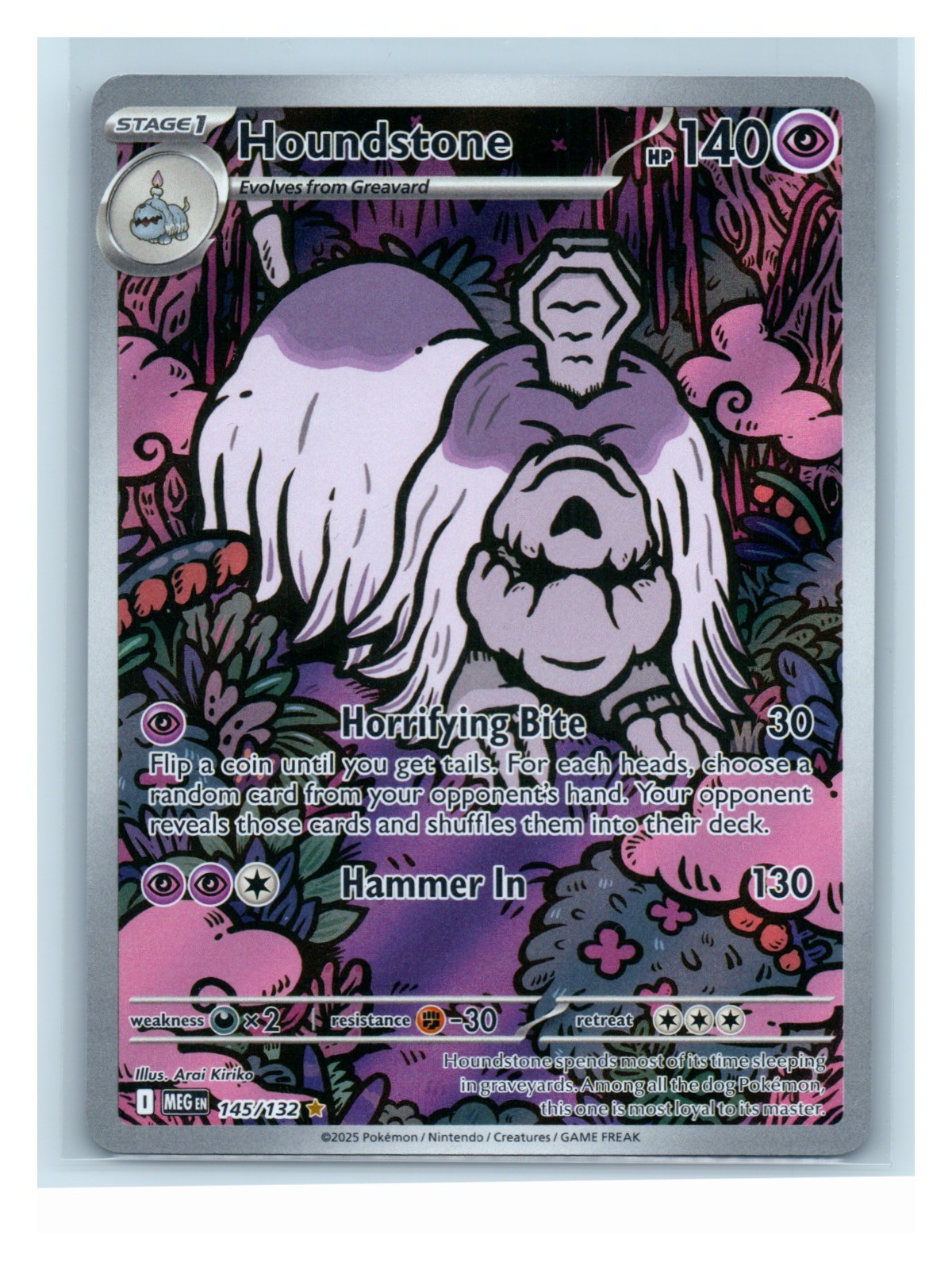 Houndstone Holofoil 145/132 Illustration Rare ME01: Mega Evolution NM