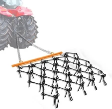 Steel Drag Harrow 4x4FT Heavy Duty Chain For ATV UTV Tractor Leveling Grading