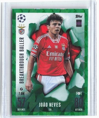2023-24 Topps Match Attax UEFA Club Competitions Extra #228 Joao Neves Emerald