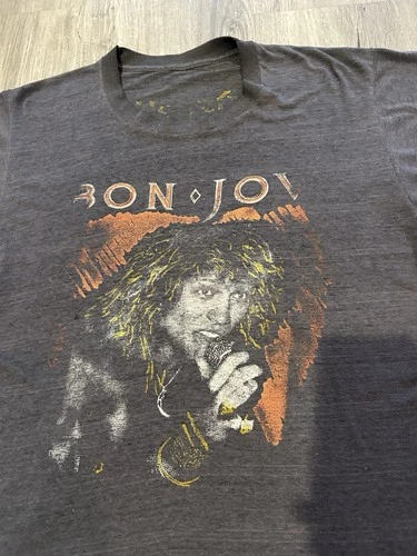 Grail Vintage Bon Jovi Rare Fader Tour Tee Rock Band T 1980s vintage concert t-shirt, vintage, single stitch, B+ condition