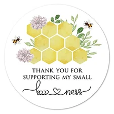 Bee Thank You for Supporting My Small Business Stickers, Boutiques Shop 