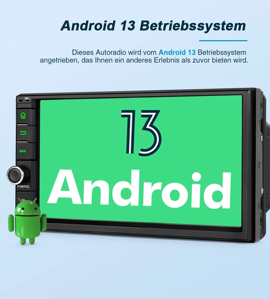 Pumpkin 7"Android 13 Autoradio Carplay GPS Navi 2 DIN Bluetooth USB DAB 4GB 64GB - Bild 4 von 4