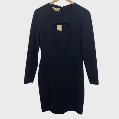 Abito tubino nero ritagliato Michael Kors collezione nuovo con etichetta taglia 6