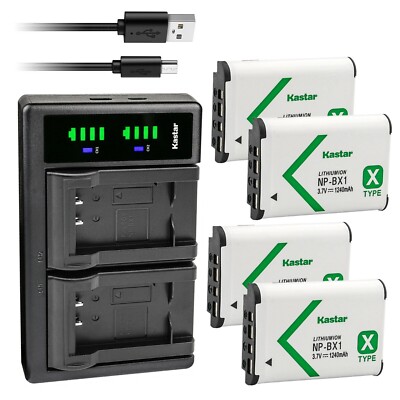 LTD2 Charger & 4 battery for DSC-RX100 VI RX100 VII WX300 WX350 WX500