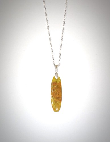 Australian Yellow Opal Oval Stone & 18" Sterling Silver Rolo Chain Necklace - Picture 4 of 6
