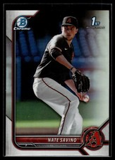 Nate Savino 2022 Bowman Draft Chrome Refractor Card #BDC-163