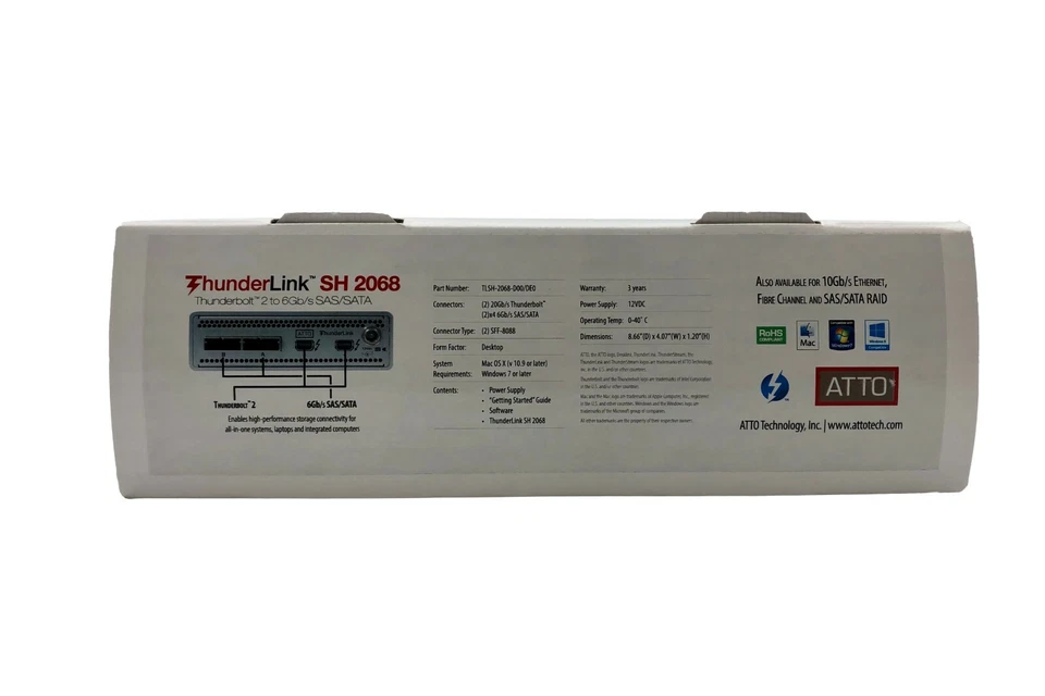 ATTO Thunderbolt 2 to 6Gb/s SAS/SATA TLSH-2068-D00/DE0 - NEW! - Image 3 of 4