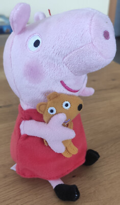 Ty Beanie Babies Peppa Pig, mit Hund im Arm