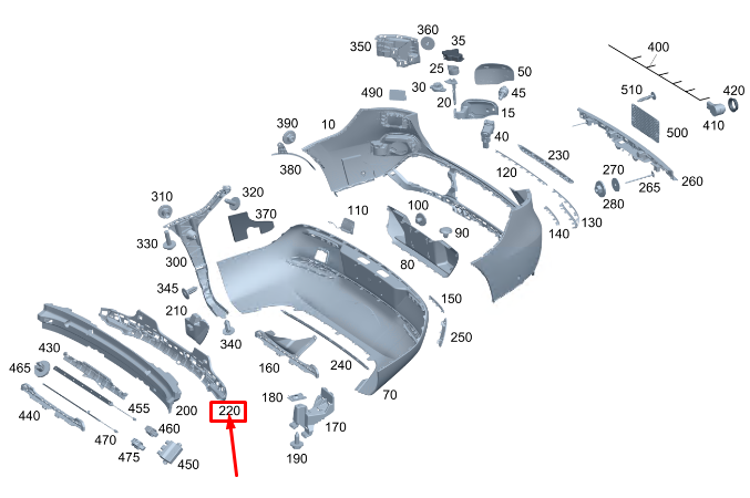 Neu MERCEDES-BENZ EQC Stoßstangenhalter hinten unten A2938855101 Original