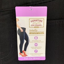 Signature Levi Strauss Womens Pull On Skinny Jeans Totally Shaping US 12 S NEW