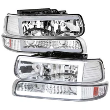 Fits 99-02 CHEVROLET SILVERADO Euro Headlight With Clear Lens