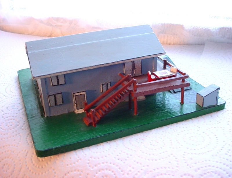 Vintage Split Level Rambler Handmade Wooden House Model Nic's Love Nest