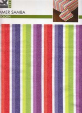 Summer Samba Multi-Color Stripe Tablecloth 60 x 84 Rectangle Cotton Living