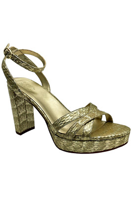 Naturalizer Mallory Ankle Strap Dress Sandals Gold Snake