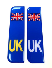 Domed Union Jack UK Car - Van Number Plate Stickers 29mm - HIGH GLOSS DOMED GEL