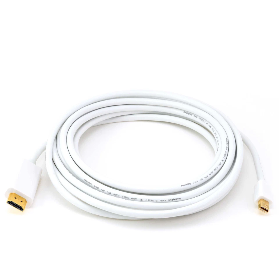 CSL Mini DisplayPort auf HDMI Adapterkabel HD 1080p Weiß 3,0m - Bild 3 von 4