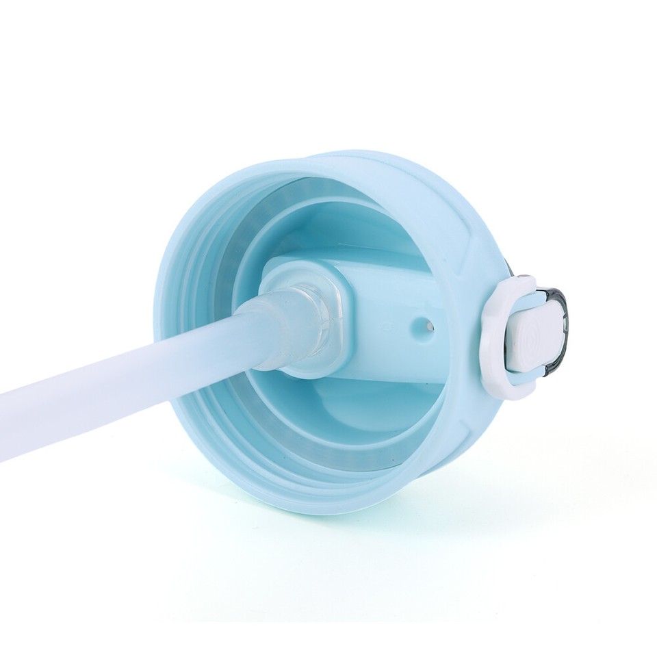 800ml Sports Water Bottle with Straw & Handle Gym Fitness Jug for