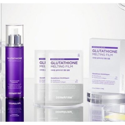 DERMAFIRM 99% Purity Glutathione Collagen Face Melting Film 10P + Mist  Ampoule