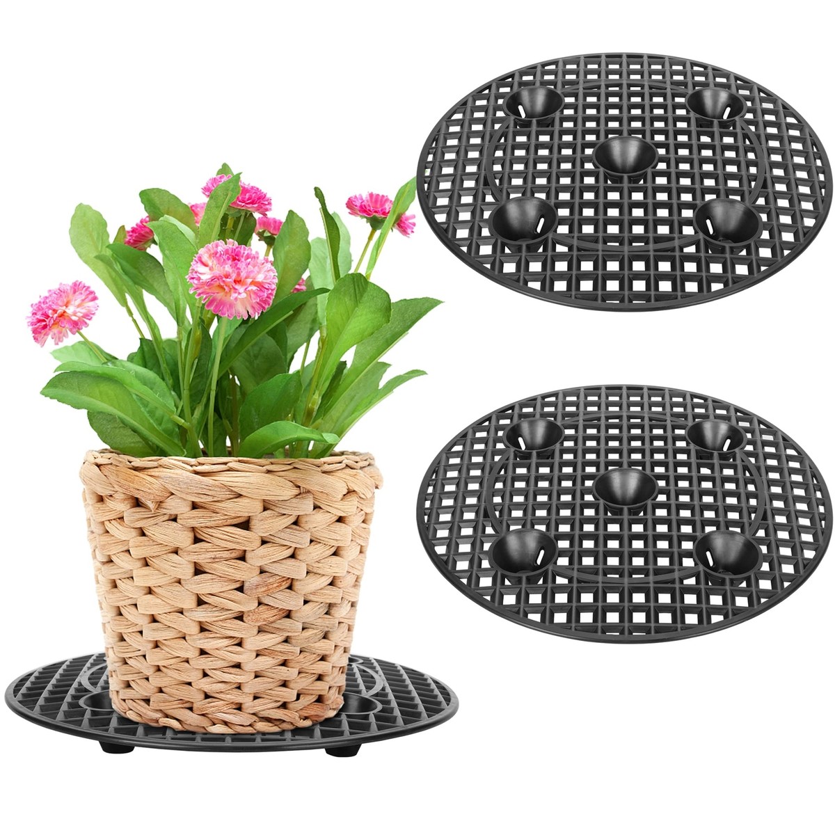 Yardwe 6pezzi Piedini Per Vasi Da Fiori in Plastica Rialzo Per Piante Bonsai Supporto Per Vasi Da Esterno Elevatore Per Piante Da Pavimento Antiscivolo Riutilizzabile