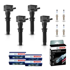 4 Ignition Coil & 4 BOSCH Spark Plug for 18-25 Land Rover Range Rover Velar 2.0L