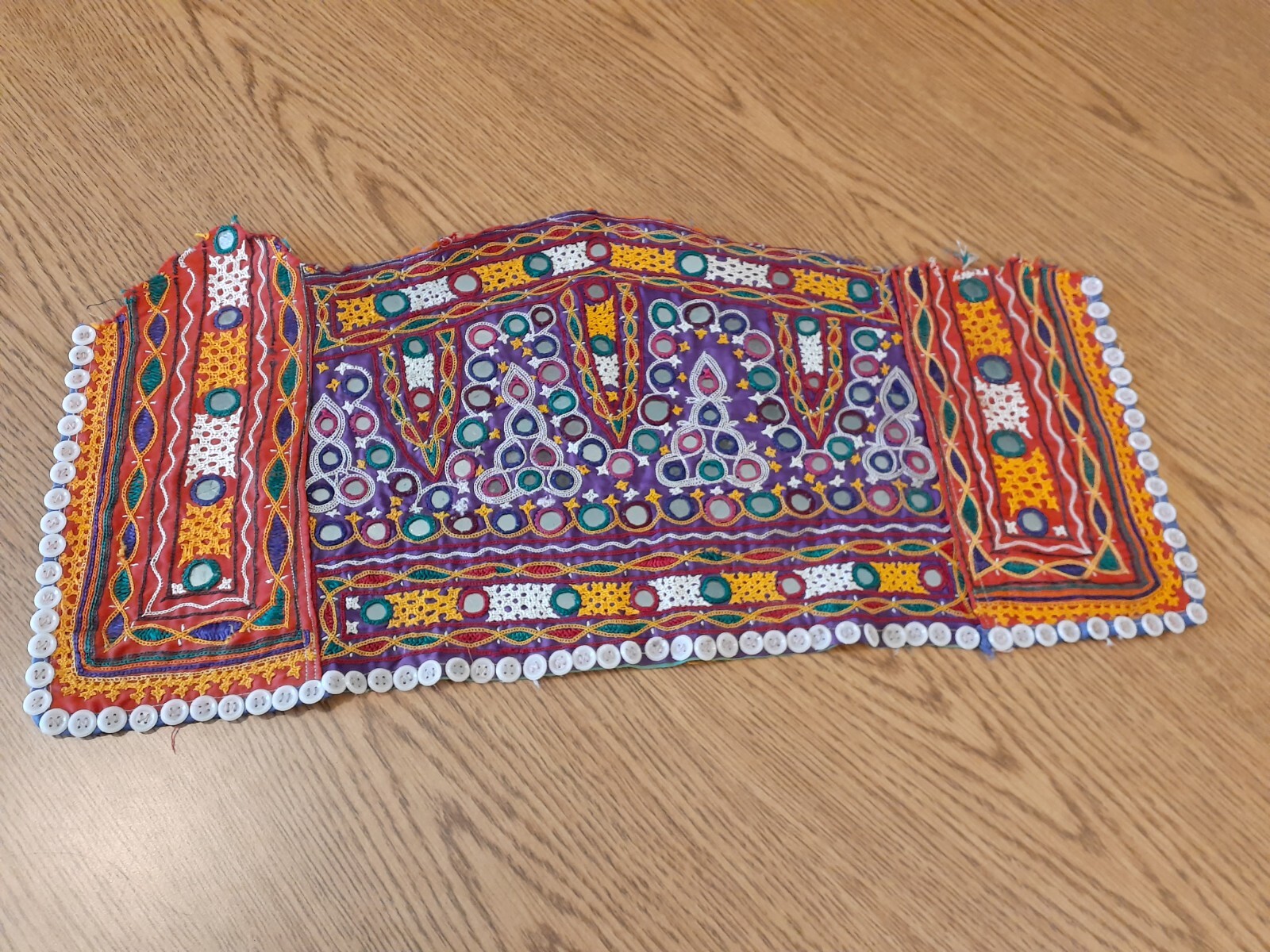 Patchwork Quilt Embroidered Handmade Panel Mirror… - image 5