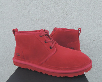 UGG NEUMEL SAMBA RED SUEDE/ SHEEPWOOL CHUKKA ANKLE BOOTS  display picture 3