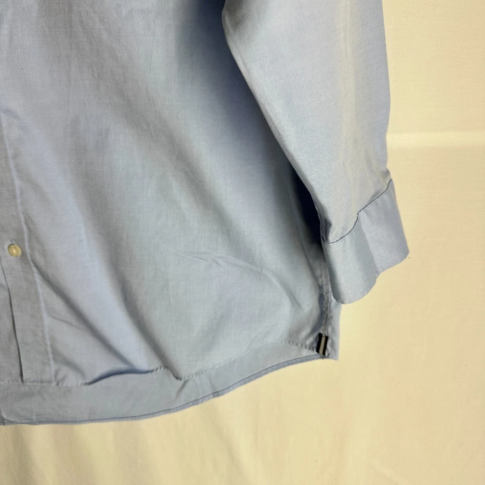 Black Brown 1826 Mens Button Up Dress Shirt 100% Egyptian Cotton Blue 17.5 - 33 - Image 4 of 4