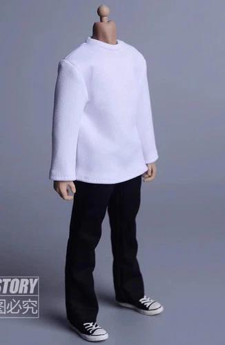 1/12 Scale Langarm T-Shirt Top Kleidung Modell für 6" männliche Actionfigur - Bild 4 von 26