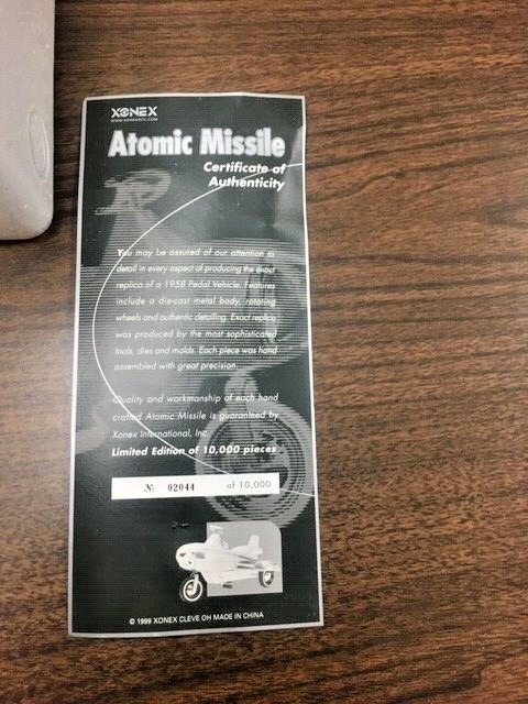 Atomic Missle By Xonex. 1958 Murry Atomic Missal.W/COA. 2044/10000 (RWW P/N 7)