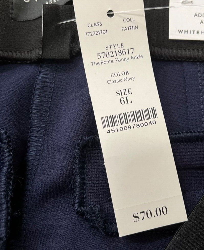 Black House White Market Pants Womens 6L The Skinny Ankle Blue Side Zip