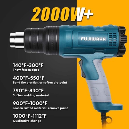 Heat Gun Kit 2000W with Dual-Temperature 5 Nozzles,Hot Air Gun 122ᵒF-1022ᵒF... - Picture 6 of 18