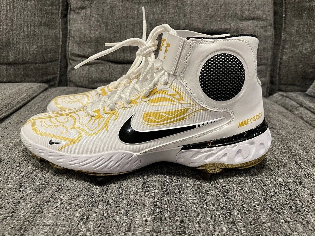 Nike Alpha Huarache Elite 3 Mid White Metallic Gold for Sale