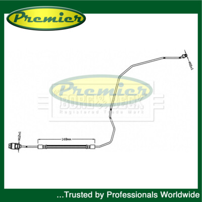 Premier Rear Right Outer Brake Hose Fits Audi TT 1998-2006 A3 1997-2003