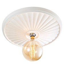 Litecraft Carn Flush Traditional Large Paintable Plaster Ceiling Rose - White   