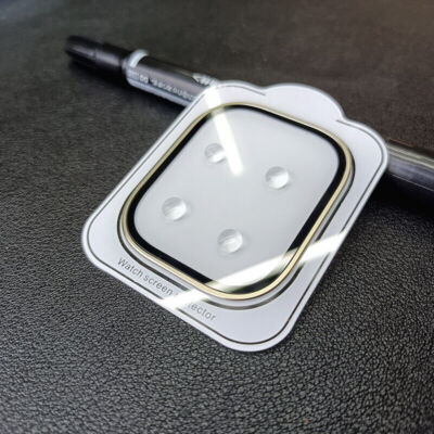 Metal Frame Cover Tempered Glass Screen Protector For Apple Watch Ultra 3/2 49mm
