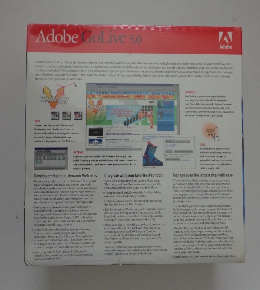 Adobe GoLive 5.0 (Retail) Full Version for Windows (Factory Sealed Retail Box) - Image 2 of 4